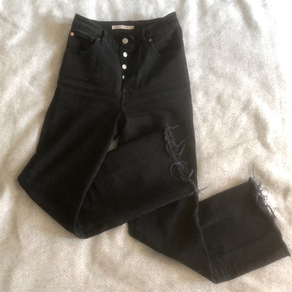 Levi’s Ribcage Crop Flare Black Jeans